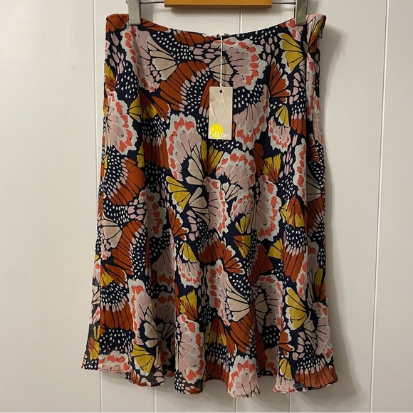 NWT Boden Crinkle Bias-cut Skirt Multi Petal Stamp Butterfly Wings R0196-MPT new - Picture 5 of 13